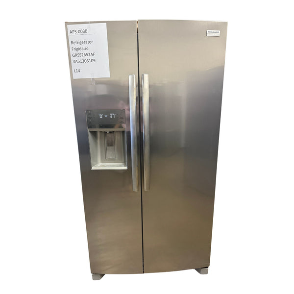 Frigidaire 25.6 cu ft Side-by-Side Refrigerator, Stainless, External Water/Ice Dispenser (GRSS2652AF)