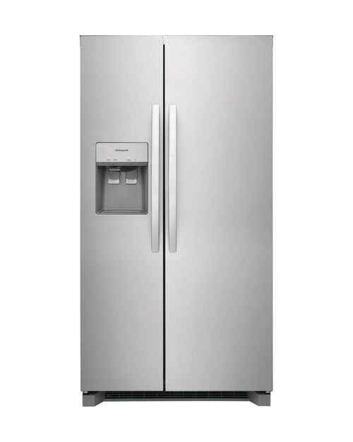 Frigidaire 22.3 cu ft Side - by - Side Refrigerator, Stainless, External Water/Ice Dispenser (FRSC2333AS) - Appliance Saver Store