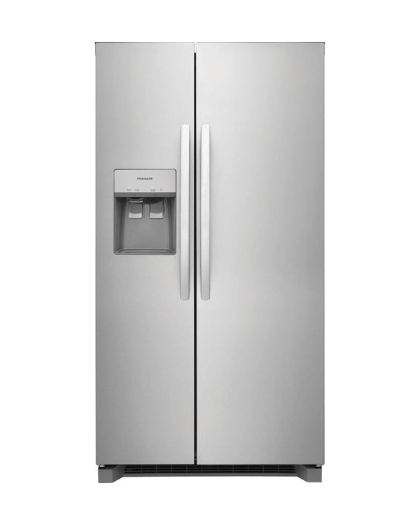 Frigidaire 22.3 cu ft Side - by - Side Refrigerator, Stainless, External Water/Ice Dispenser (FRSC2333AS) - Appliance Saver Store