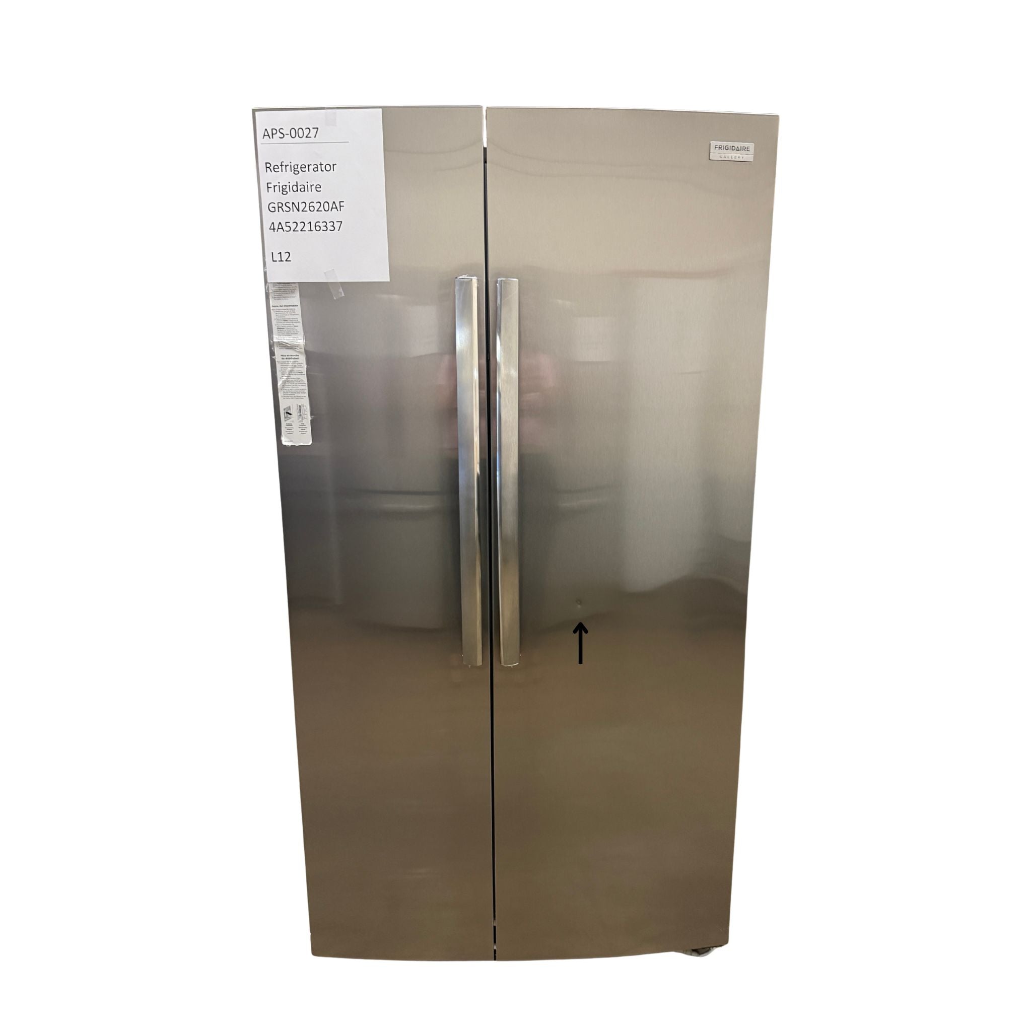 Frigidaire 26 cu ft Side-by-Side Refrigerator, Stainless, External Water/Ice Dispenser (GRSN2620AF)