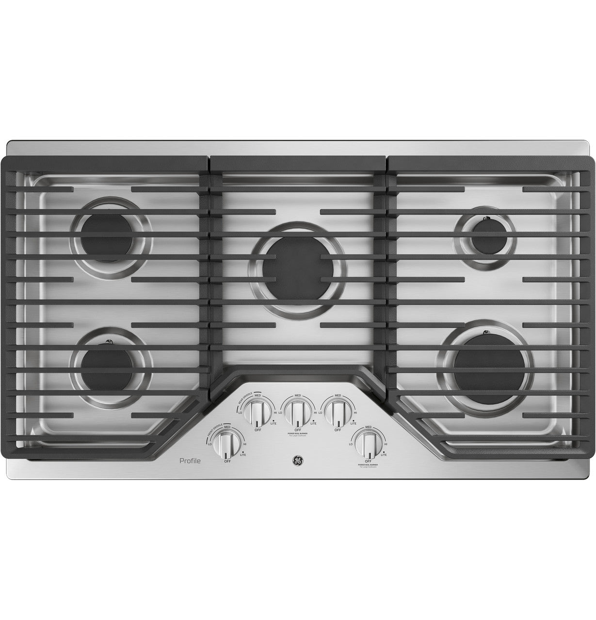 GE 30" Gas Cooktop, Stainless, 5 Burners with Power Boil + Simmer (JGP5030SLSS)