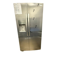 Frigidaire 25.6 cu ft Side - by - Side Refrigerator, Stainless, External Water/Ice Dispenser (GRSS2652AF) - Appliance Saver Store