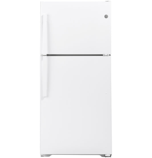 GE 21.9 cu. ft. Top-Freezer Refrigerator, White, Adjustable Shelves + LED Lighting (GTS22KGNRWW)