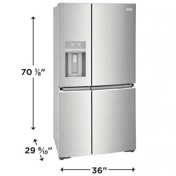 Frigidaire 21.5 cu ft 4-Door French Door Refrigerator, Stainless, Counter-Depth, External Water/Ice (GRQC2255BF)