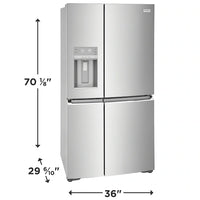 Frigidaire 21.5 cu ft 4-Door French Door Refrigerator, Stainless, Counter-Depth, External Water/Ice (GRQC2255BF)