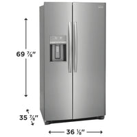 Frigidaire 25.6 cu ft Side - by - Side Refrigerator, Stainless, External Water/Ice Dispenser (GRSS2652AF) - Appliance Saver Store