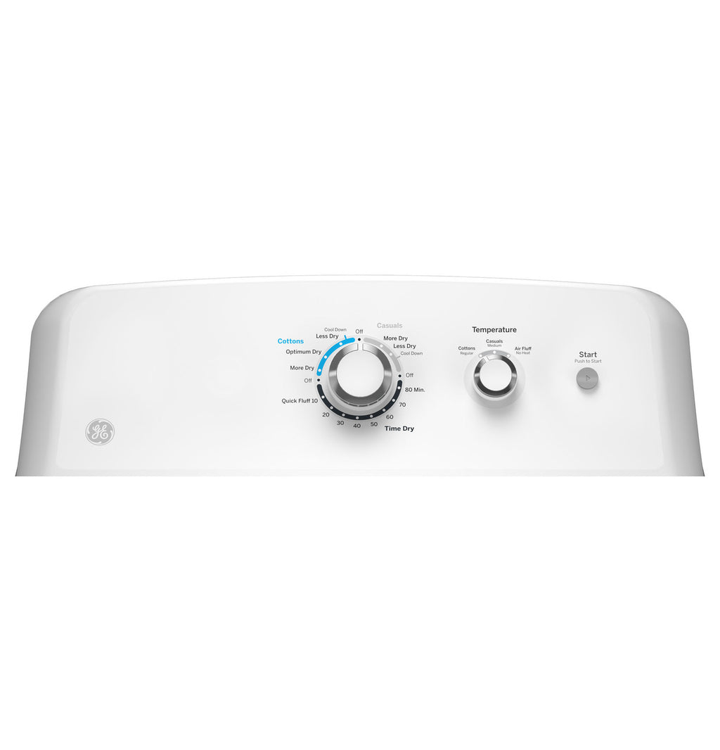 GE GTX33EASKWW Electric Dryer, 6.2 cu. ft., Auto Dry & Wrinkle Care (GTX33EASKWW)