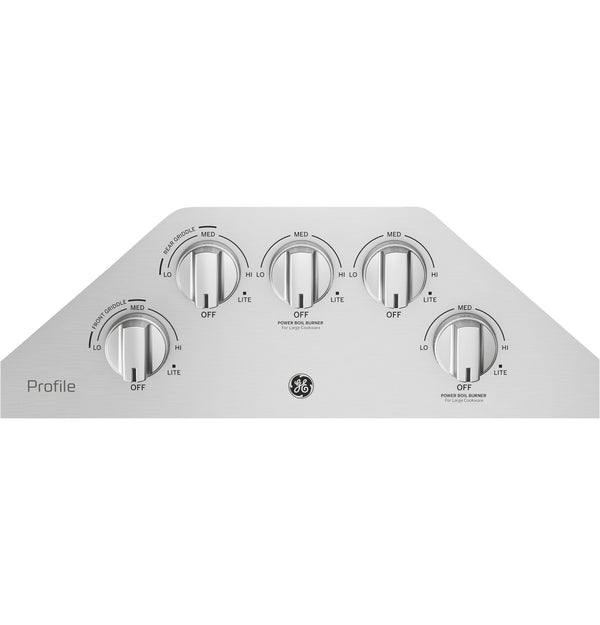 GE Profile 36" Built-In Gas Cooktop, Stainless, 5 Burners (PGP7036SLSS)