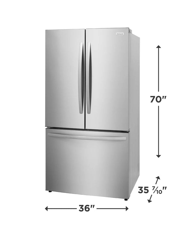 Frigidaire 28.8 cu ft French Door Refrigerator, Stainless, Full - Width Deli Drawer + LED Lighting (FRFN2813AF) - Appliance Saver Store