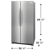 Frigidaire 26 cu ft Side - by - Side Refrigerator, Stainless, External Water/Ice Dispenser (GRSN2620AF) - Appliance Saver Store