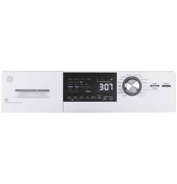 GE 2.4 cu. ft. Front Load Washer/Dryer Combo, White, Ventless Drying + LED Display (GFQ14ESSNWW)