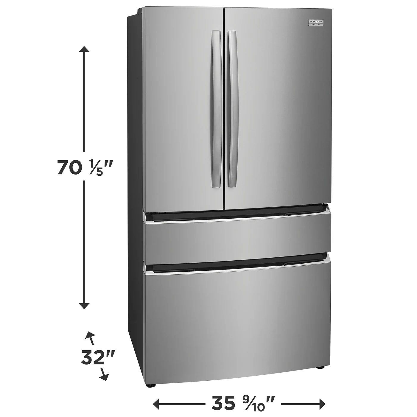 Frigidaire 22 cu ft French Door Refrigerator, Stainless, Counter-Depth Look, Pantry Drawer (GRMG2272CF)