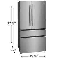 Frigidaire 22 cu ft French Door Refrigerator, Stainless, Counter-Depth Look, Pantry Drawer (GRMG2272CF)