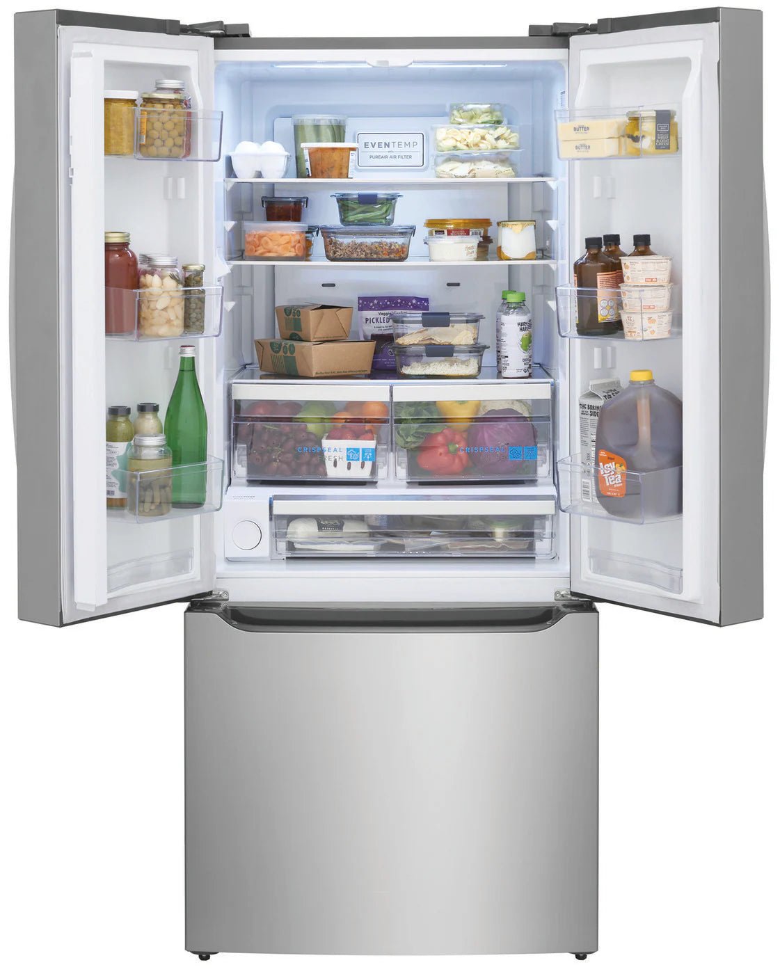 Frigidaire 20 cu ft French Door Refrigerator, Stainless, Slim 30″ Width, LED Lighting (GRFN2023AF) - Appliance Saver Store