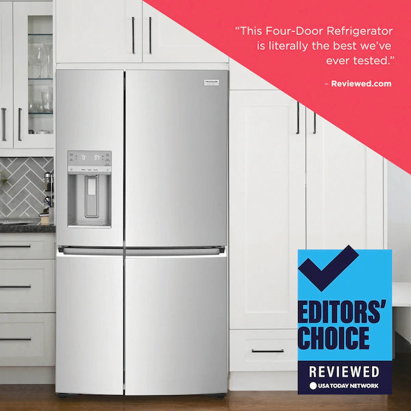 Frigidaire 21.5 cu ft 4-Door French Door Refrigerator, Stainless, Counter-Depth, External Water/Ice (GRQC2255BF)