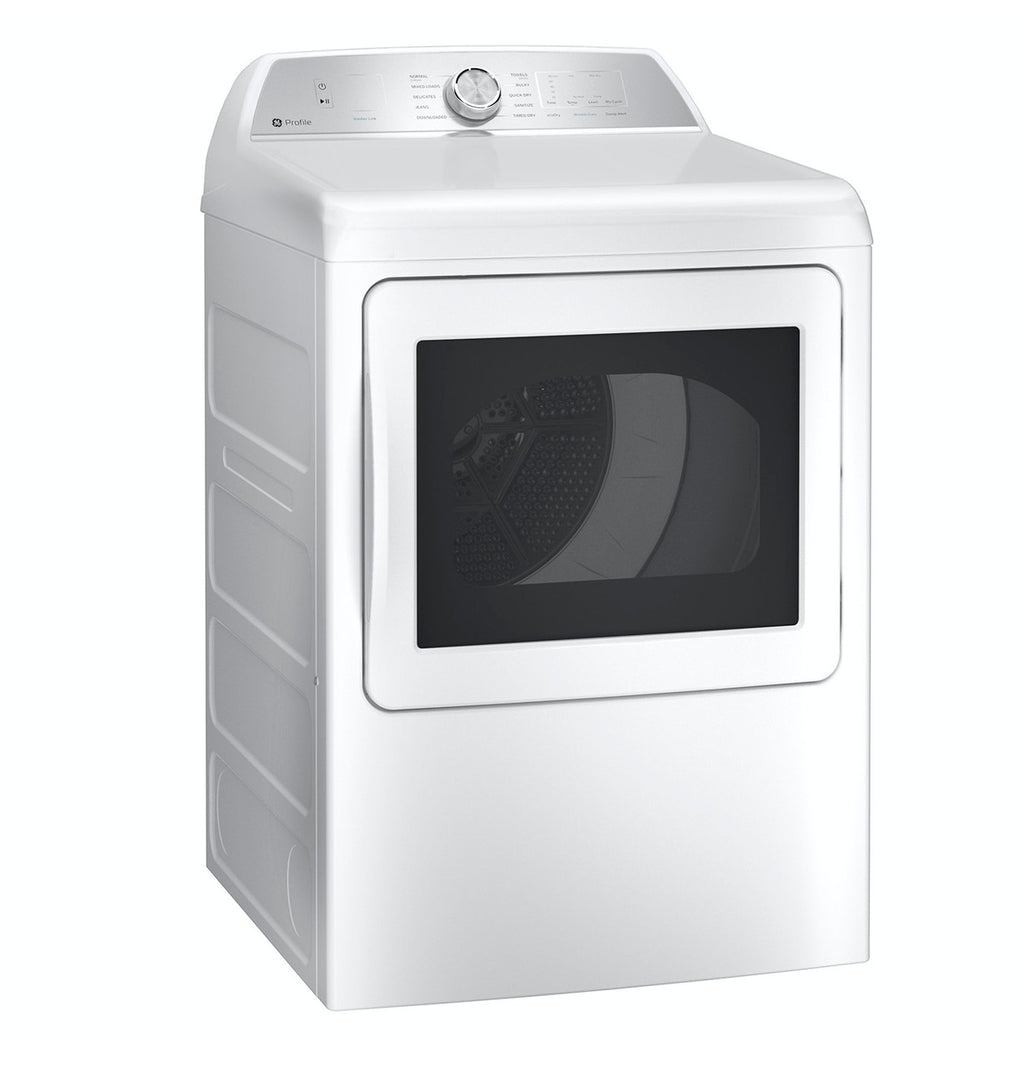 GE Profile 7.4 cu. ft. Electric Dryer, White, Sensor Dry, Quick Dry, Wrinkle Care (PTD60EBSRWS)