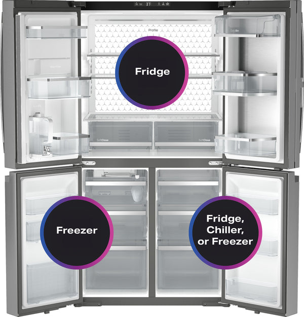 GE Profile 28.4 cu. ft. French Door Refrigerator, Stainless, Adjustable Shelves + LED Lighting (PAD28BYTFS)