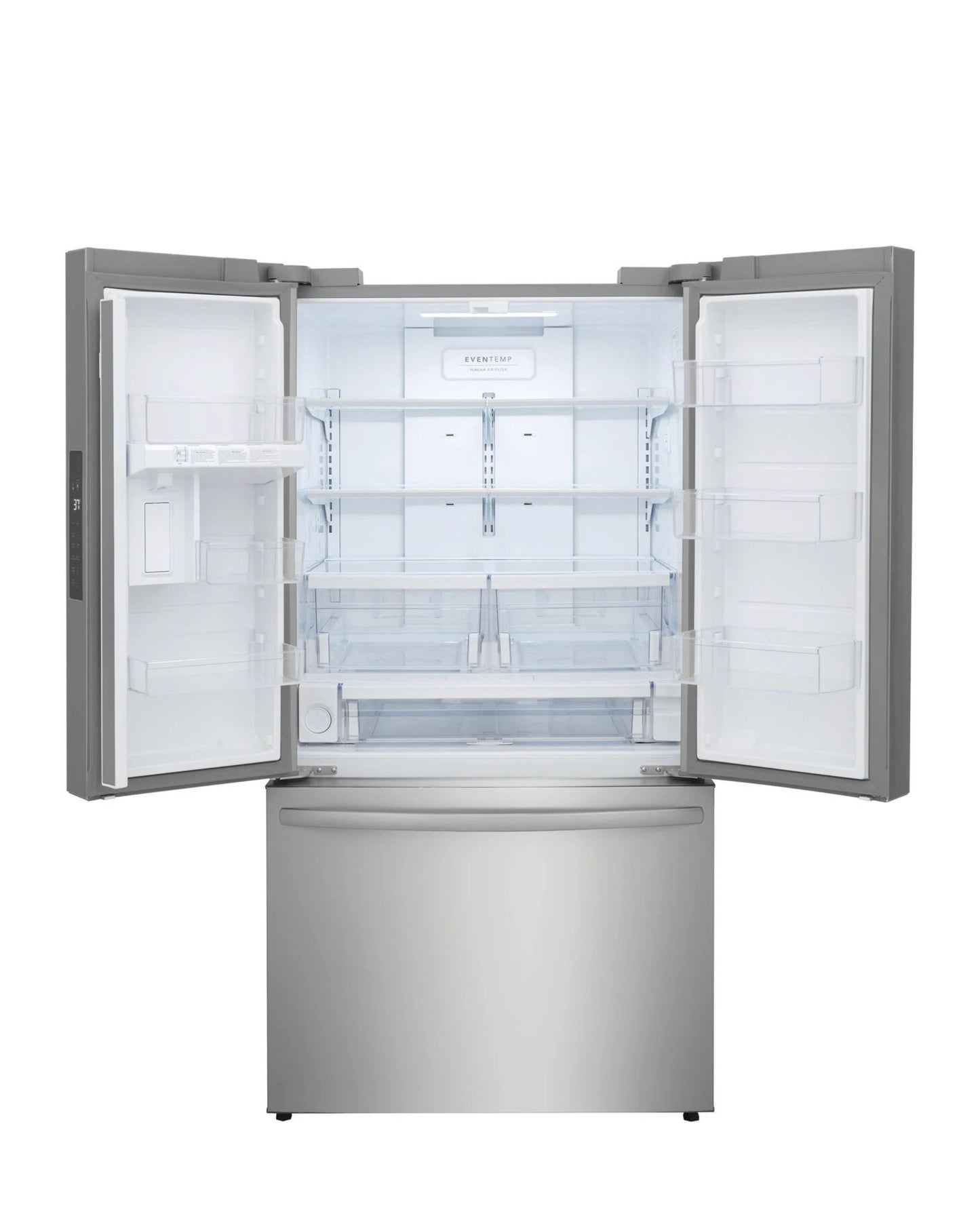 Frigidaire 28.8 cu ft French Door Refrigerator, Stainless, Full - Width Deli Drawer + LED Lighting (FRFN2813AF) - Appliance Saver Store