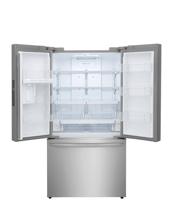 Frigidaire 28.8 cu ft French Door Refrigerator, Stainless, Full - Width Deli Drawer + LED Lighting (FRFN2813AF) - Appliance Saver Store