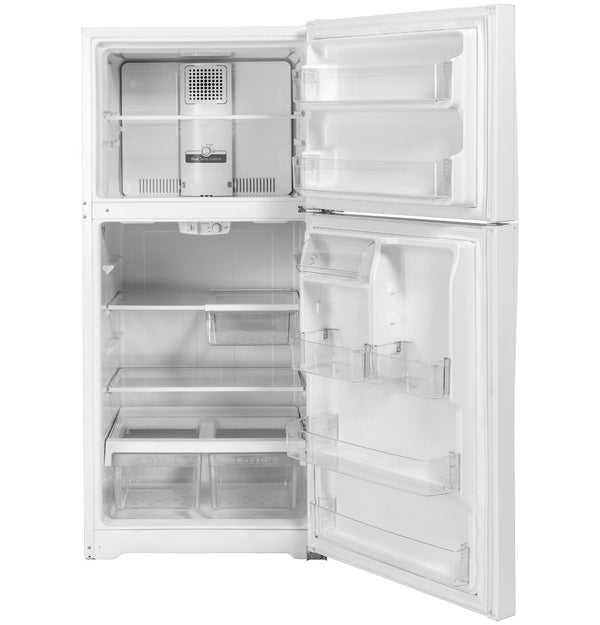 GE 21.9 cu. ft. Top-Freezer Refrigerator, White, Adjustable Shelves + LED Lighting (GTS22KGNRWW)