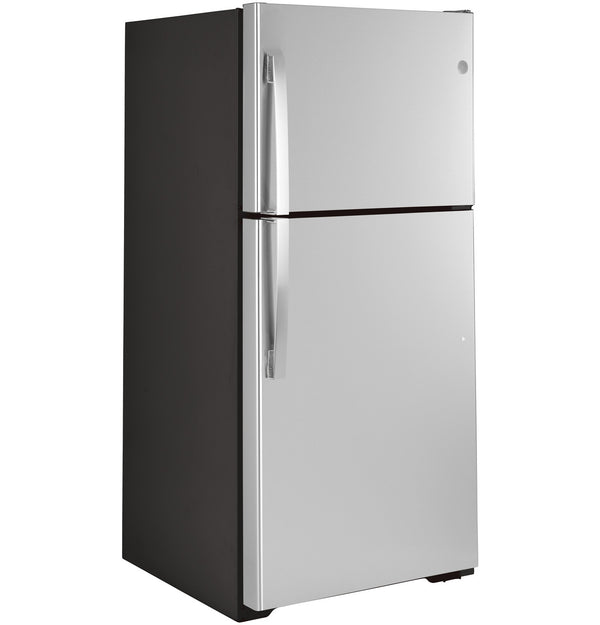 GE 21.9 cu. ft. Top-Freezer Refrigerator, Stainless Steel, Adjustable Shelves + LED Lighting (GTS22KYNRFS)