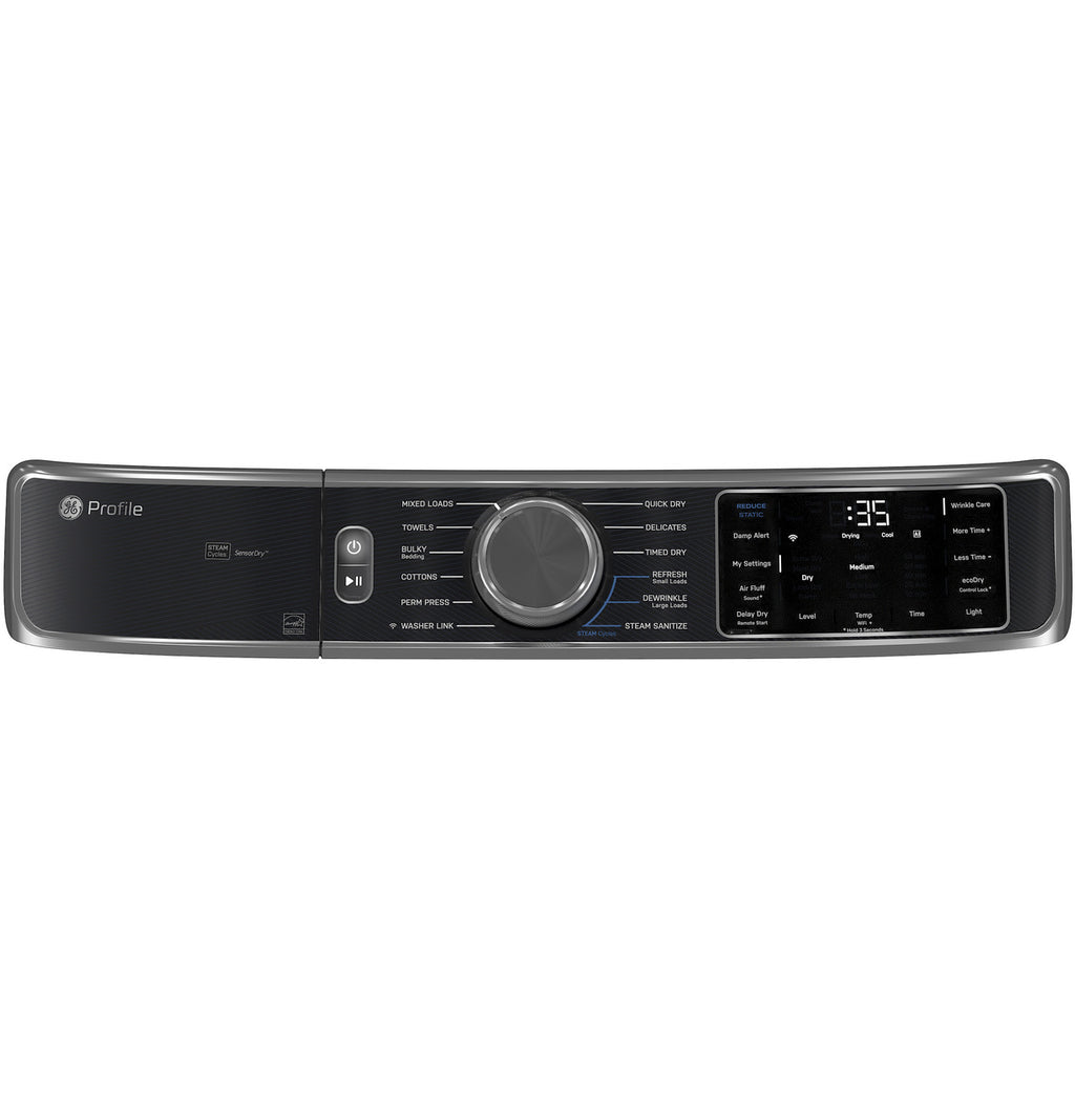 GE Profile 7.8 cu. ft. Electric Dryer, Stainless, Steam Refresh + WiFi (PFD95ESPWGN) FOR REPAIR OR PARTS