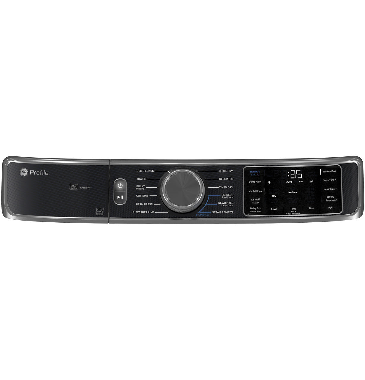 GE Profile 7.8 cu. ft. Electric Dryer, Stainless, Steam Refresh + WiFi (PFD95ESPWGN) FOR REPAIR OR PARTS