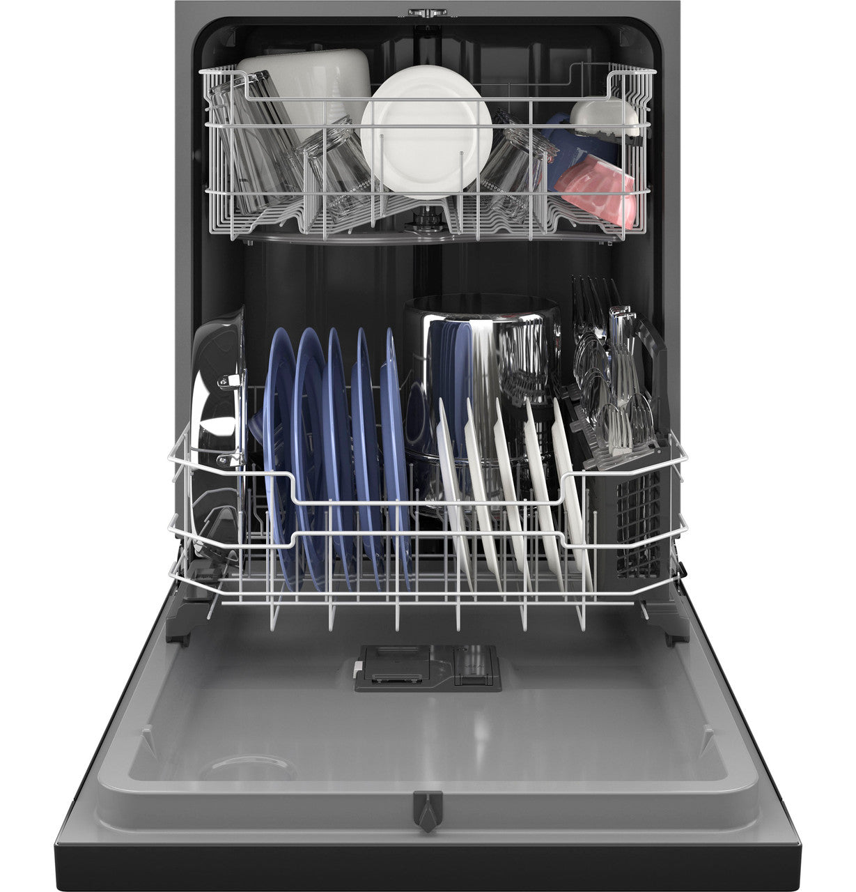 GE 24" Dishwasher, Black, Hard Food Disposer, Adjustable Racks (GDF550PGRBB)