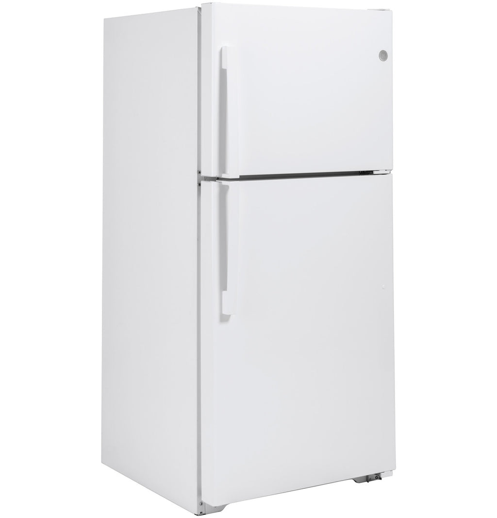 GE 21.9 cu. ft. Top-Freezer Refrigerator, White, Adjustable Shelves + LED Lighting (GTS22KGNRWW)
