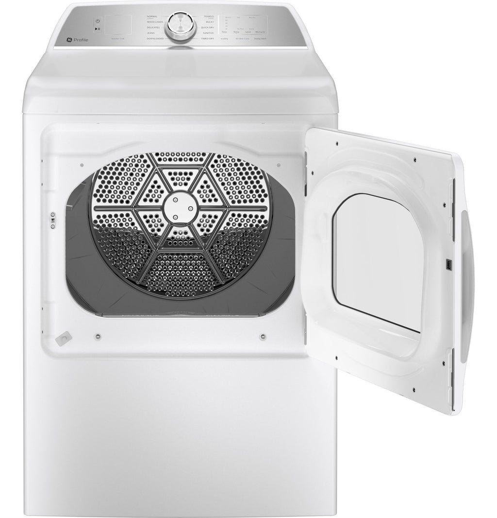 GE Profile 7.4 cu. ft. Electric Dryer, White, Sensor Dry, Quick Dry, Wrinkle Care (PTD60EBSRWS)