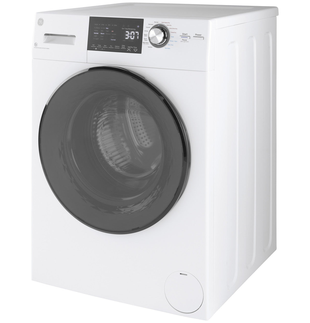 GE 2.4 cu. ft. Front Load Washer/Dryer Combo, White, Ventless Drying + LED Display (GFQ14ESSNWW)
