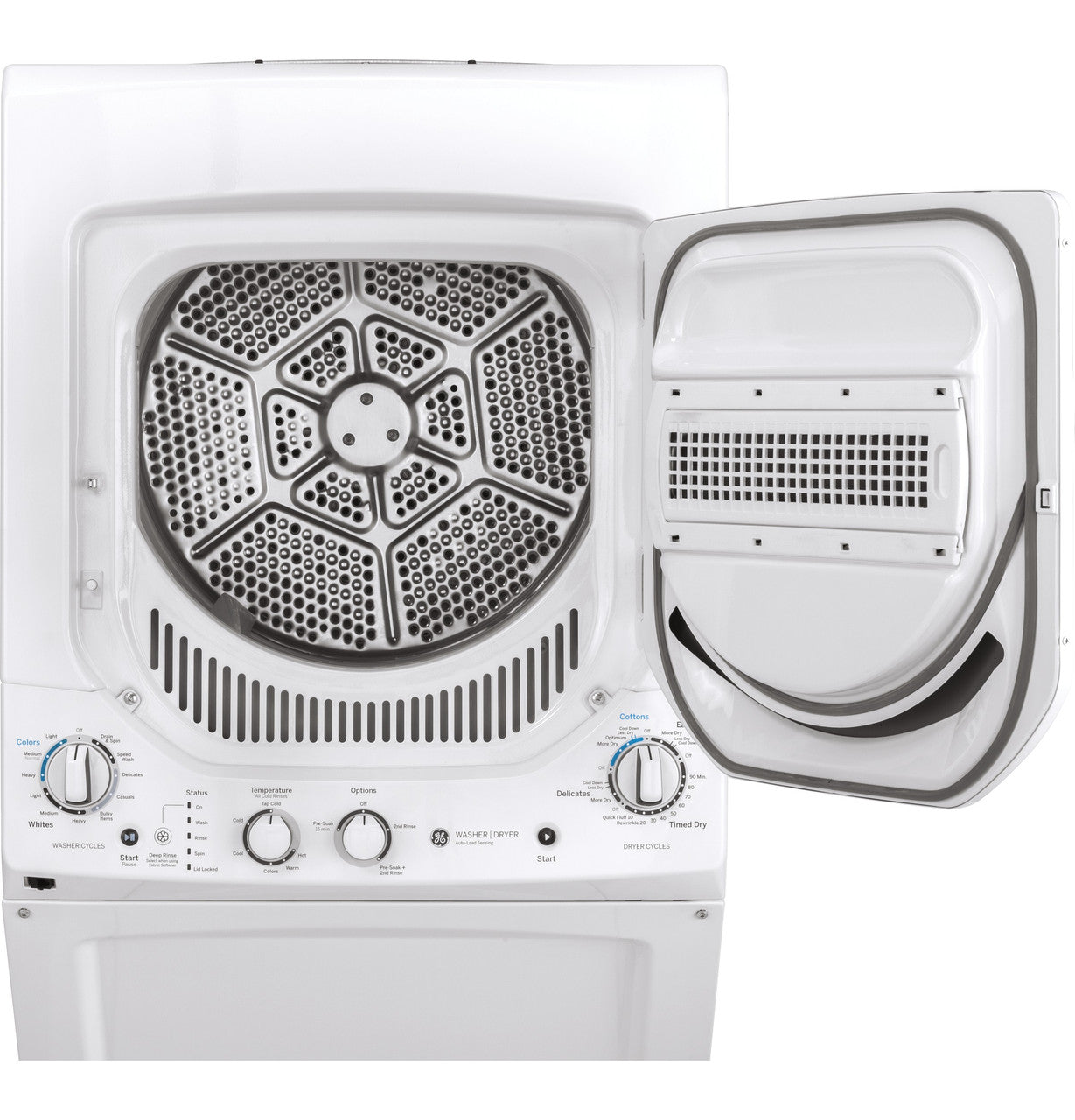 GE 24" Laundry Center, Electric, Stacked Washer & Dryer (GUD24ESSMWW)