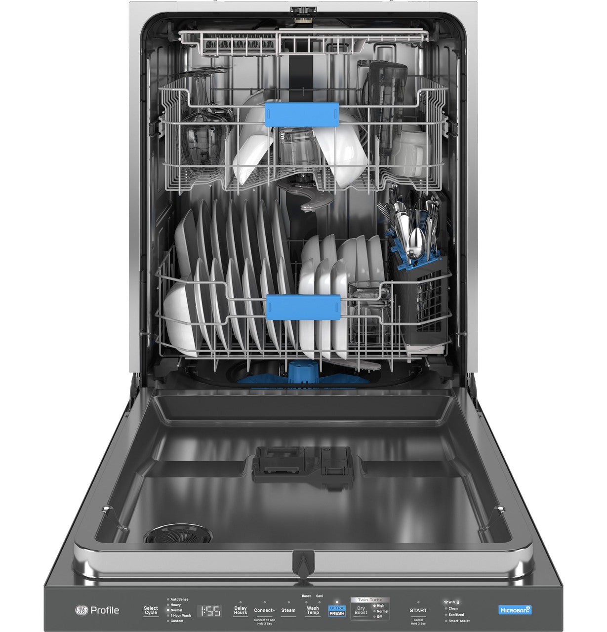 GE Profile Dishwasher, Stainless, Ultra-Quiet 39 dBA, Adjustable Racks (PDT795SYVFS)