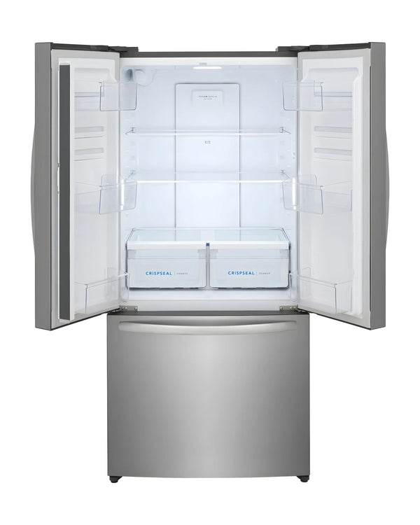 Frigidaire 17.6 cu ft French Door Refrigerator, Stainless, CrispSeal Crispers + EvenTemp Cooling (FRFG1723AV)