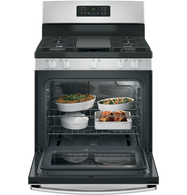 GE 30″ Gas Range, Stainless, Spacious Oven + Multi-Burners (JGBS66REKSS)