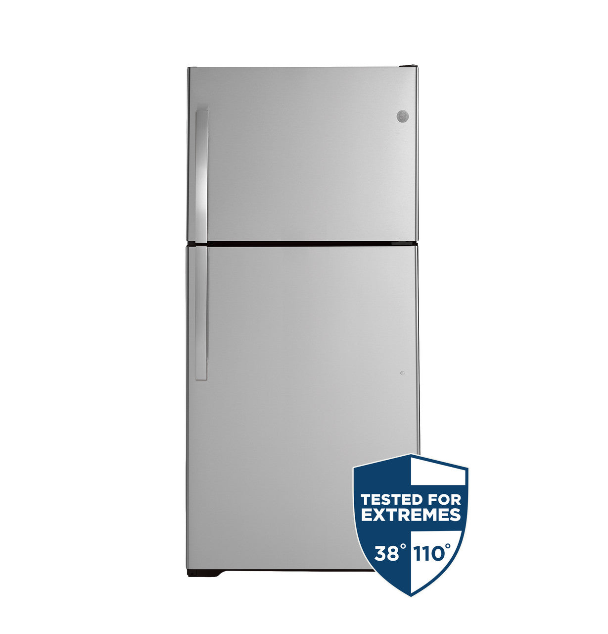 GE 21.9 cu. ft. Top-Freezer Refrigerator, Stainless Steel, Adjustable Shelves + LED Lighting (GTS22KYNRFS)
