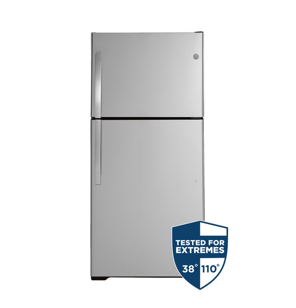 GE 21.9 cu. ft. Top-Freezer Refrigerator, Stainless Steel, Adjustable Shelves + LED Lighting (GTS22KYNRFS)