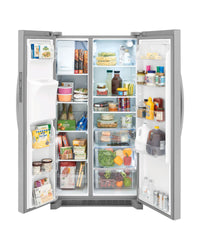 Frigidaire 22.3 cu ft Side - by - Side Refrigerator, Stainless, External Water/Ice Dispenser (FRSC2333AS) - Appliance Saver Store