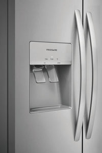 Frigidaire 25.6 cu ft Side - by - Side Refrigerator, Stainless, External Water/Ice Dispenser (FRSS2623AS) - Appliance Saver Store