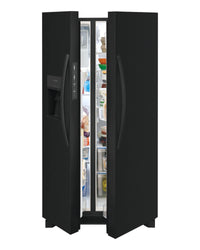 Frigidaire 25.6 cu ft Side - by - Side Refrigerator, Black, External Water/Ice Dispenser (FRSS2623AB) - Appliance Saver Store
