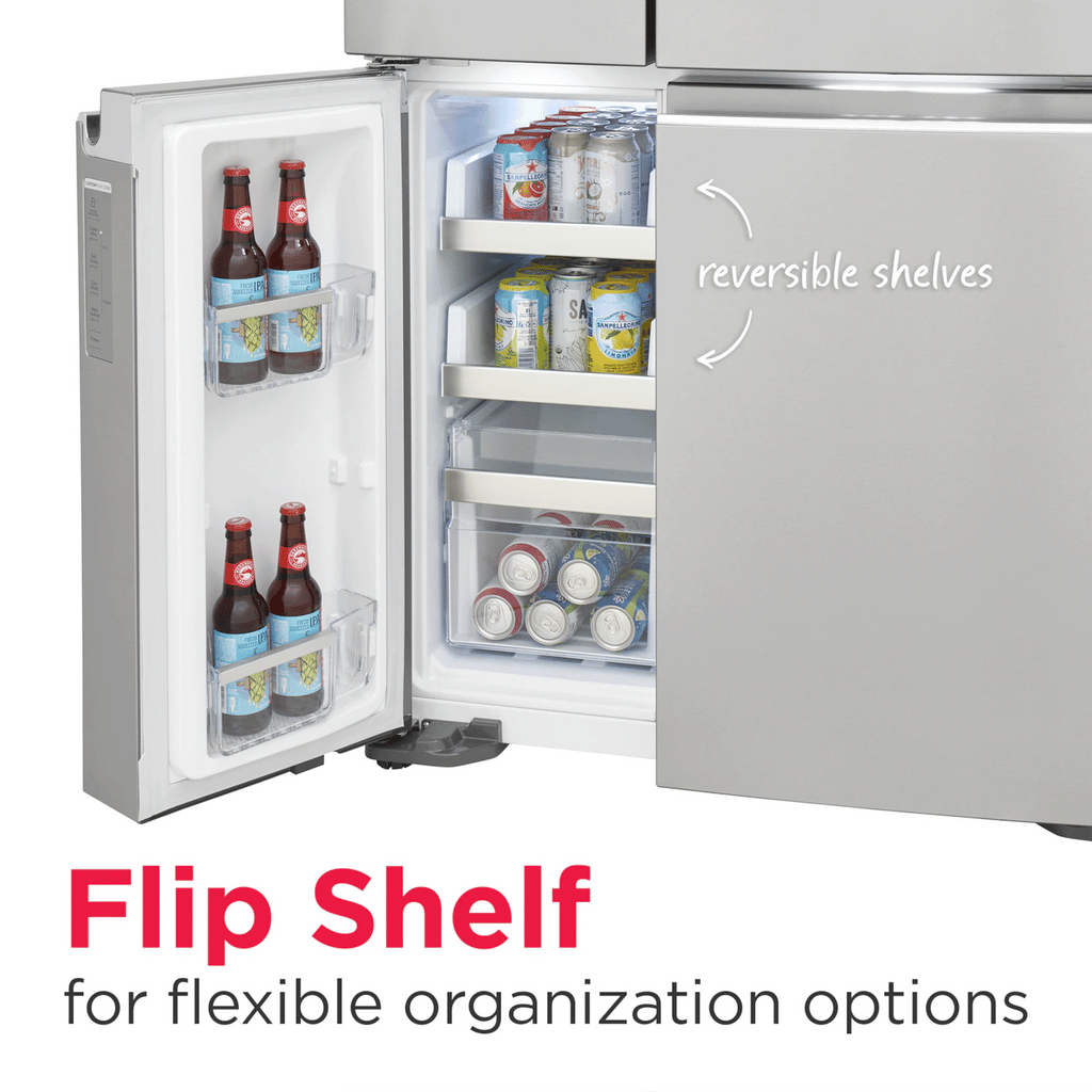 Frigidaire 21.5 cu ft 4-Door French Door Refrigerator, Stainless, Counter-Depth, External Water/Ice (GRQC2255BF)