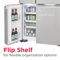 Frigidaire 21.5 cu ft 4-Door French Door Refrigerator, Stainless, Counter-Depth, External Water/Ice (GRQC2255BF)