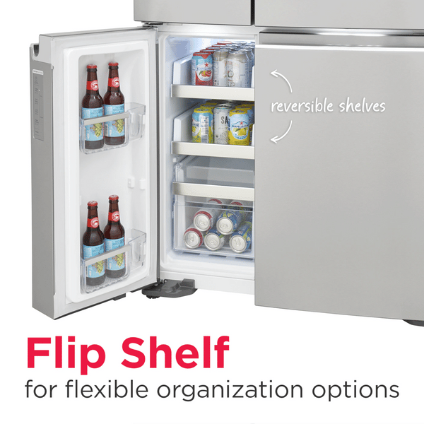 Frigidaire 21.5 cu ft 4-Door French Door Refrigerator, Stainless, Counter-Depth, External Water/Ice (GRQC2255BF)