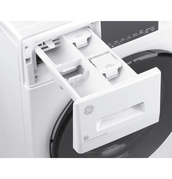 GE 2.4 cu. ft. Front Load Washer/Dryer Combo, White, Ventless Drying + LED Display (GFQ14ESSNWW)