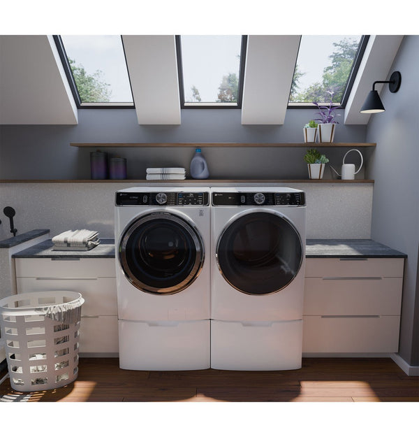 GE Profile 5.3 cu. ft. Front Load Washer, White, UltraFresh Vent + SmartDispense (PFW870SSVWW) - Appliance Saver Store