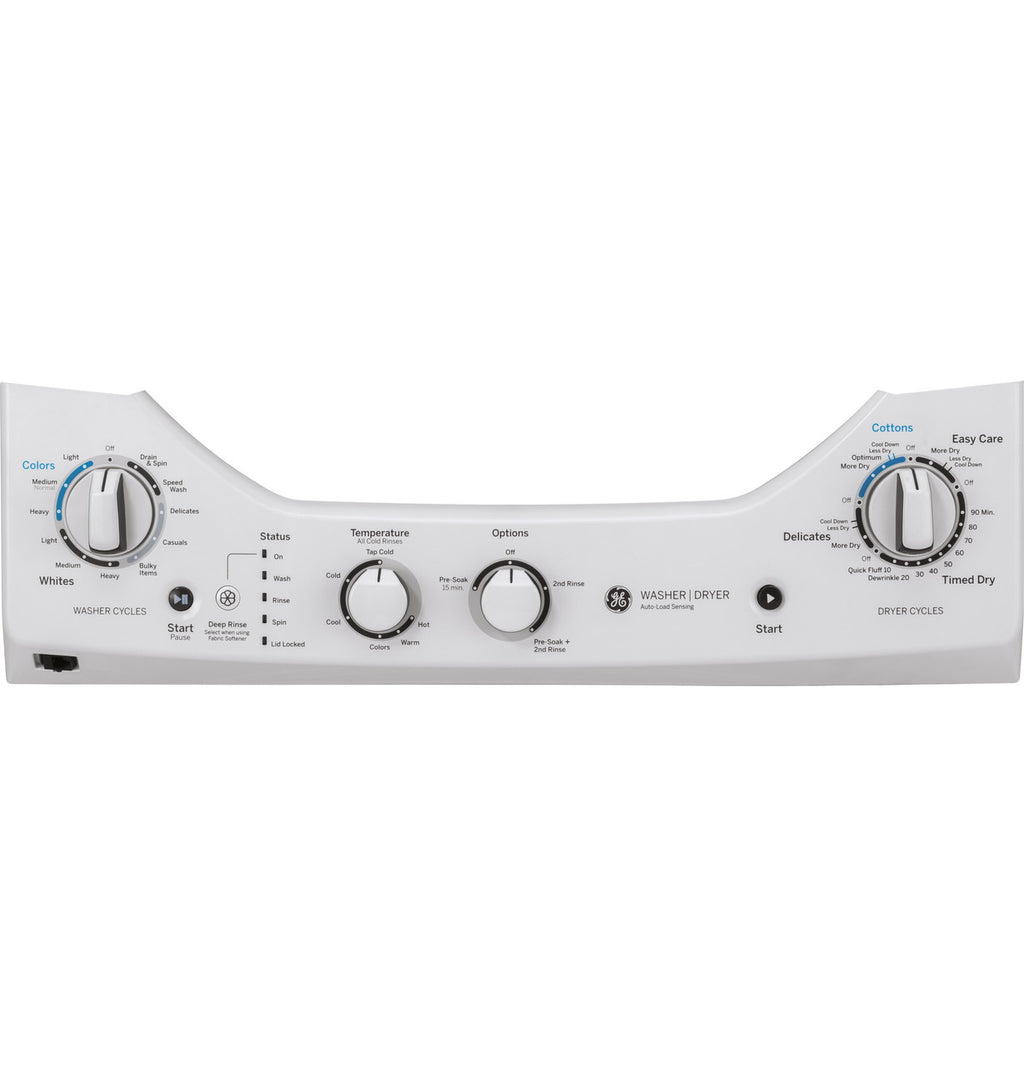 GE 24" Laundry Center, Electric, Stacked Washer & Dryer (GUD24ESSMWW)
