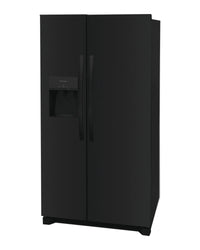 Frigidaire 25.6 cu ft Side - by - Side Refrigerator, Black, External Water/Ice Dispenser (FRSS2623AB) - Appliance Saver Store