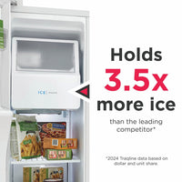 Frigidaire 25.6 cu ft Side - by - Side Refrigerator, Stainless, External Water/Ice Dispenser (FRSS2623AS) - Appliance Saver Store