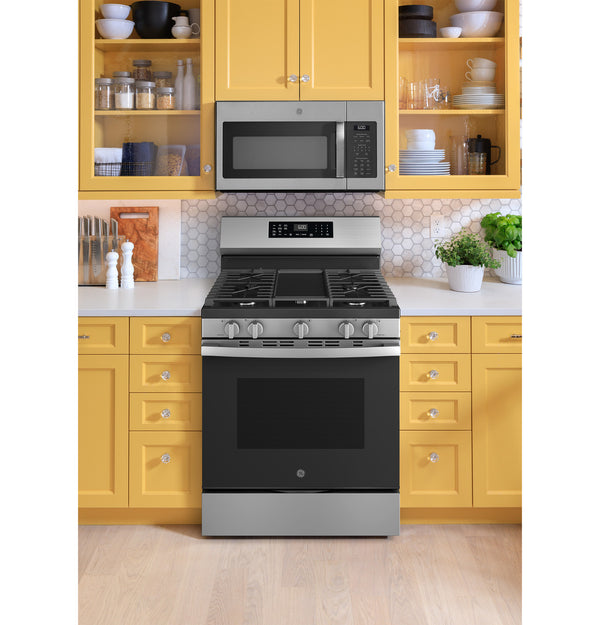 GE 30″ Gas Range, Stainless, Full Oven + Multi-Burners (GGF600AVSS)