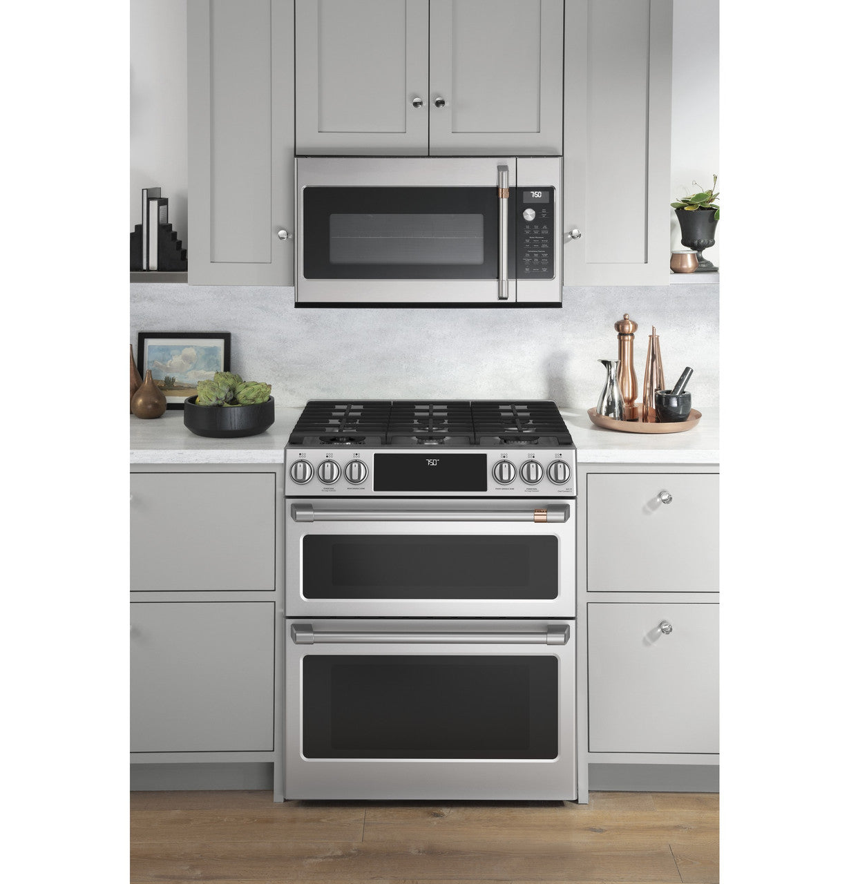 GE Café 30" Dual Fuel Range, Stainless, Double Oven + Convection (CGS750P2MS1)
